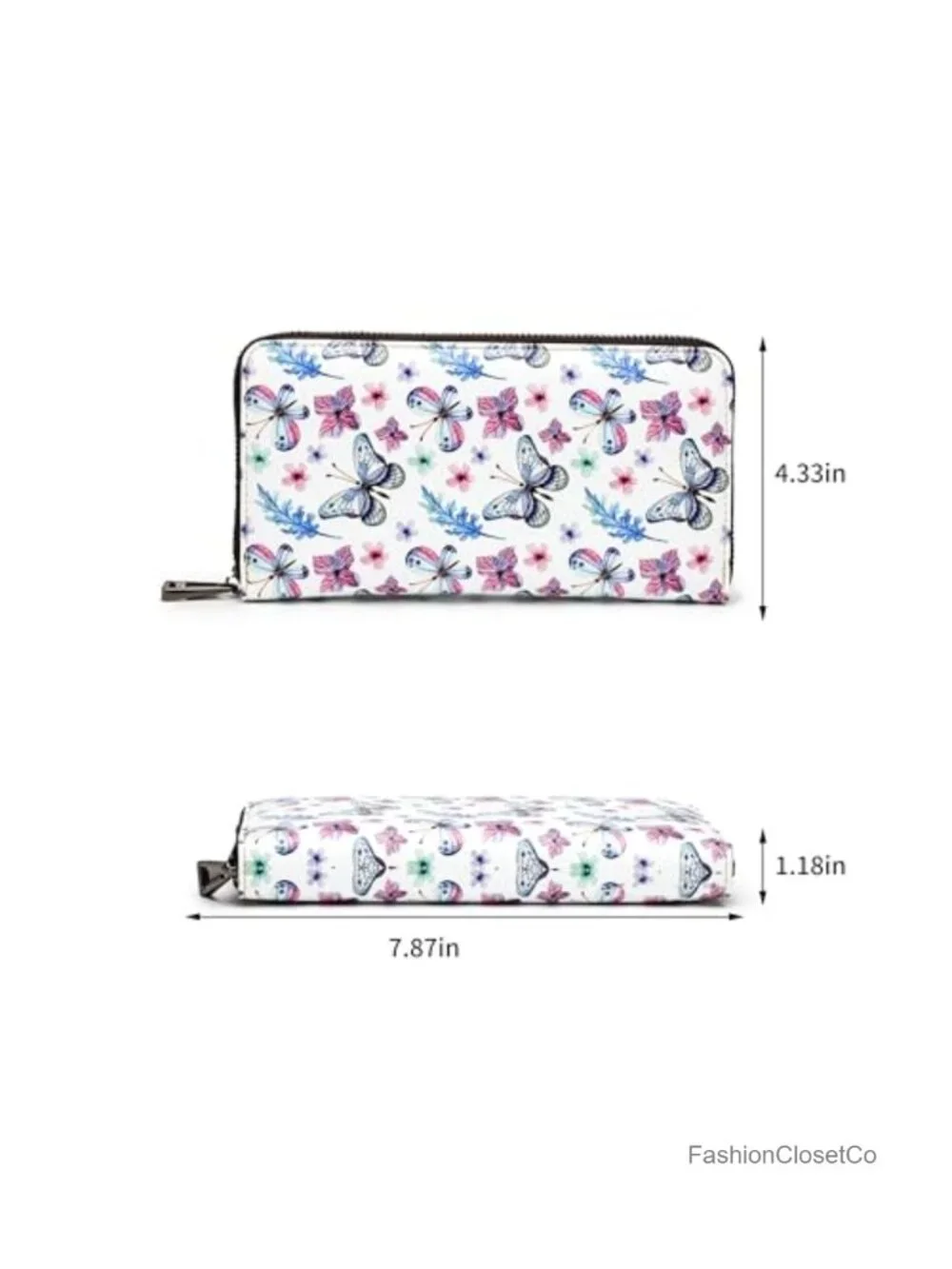 RFID Zipper Wallets for Women PU Leather Credit Card Holder Travel Wristlet